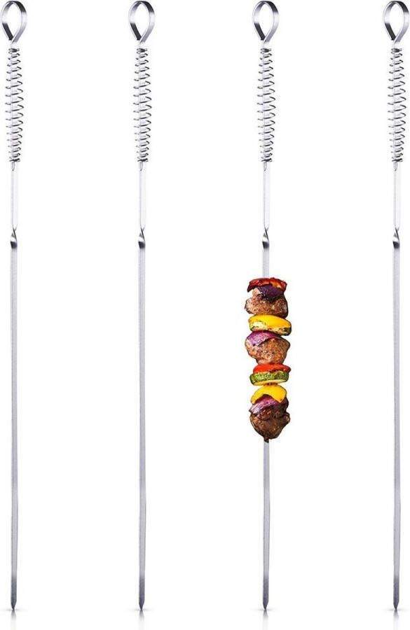 Vilde Grillspiesen Edelstaal 42 5 cm 4 stuks Barbecuespiezen Kebab Grill Bbq Barbecue Spiezen Sjasliekspiesen
