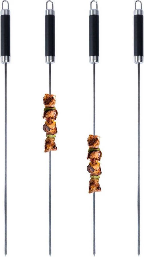 Vilde Grillspiesen Edelstaal 47 cm 4 stuks Barbecuespiezen Kebab Grill Bbq Barbecue Spiezen Sjasliekspiesen