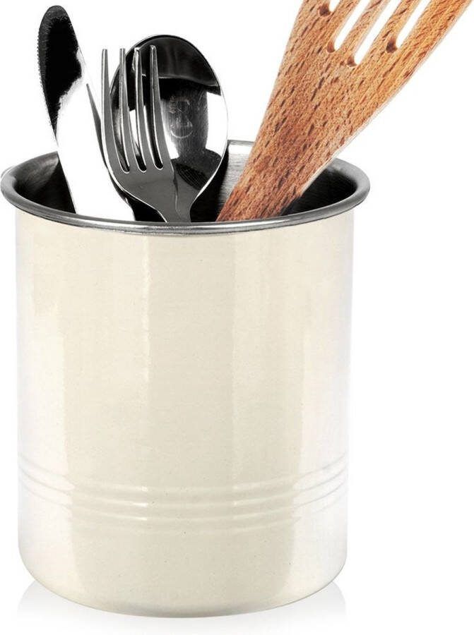 Vilde Keukengerei Houder Edelstaal Beige Spatelpot Organizer Bestekbak Bestekhouder Staand Bestekbak Bestek Afdruiprek Afwasrek Bestekstandaard