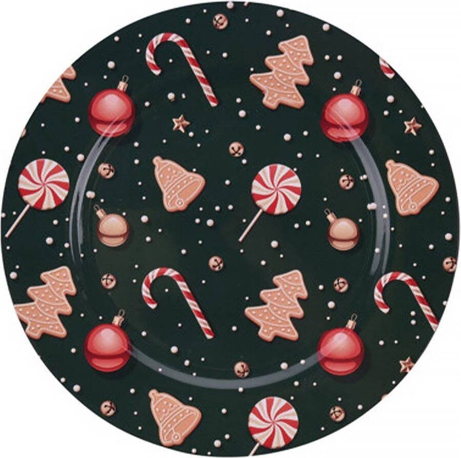 Vilde Onderbord Groen Kerst 33 cm Bord Onderborden Kaarsenbord Onderzet Bord Decoratieve Rand