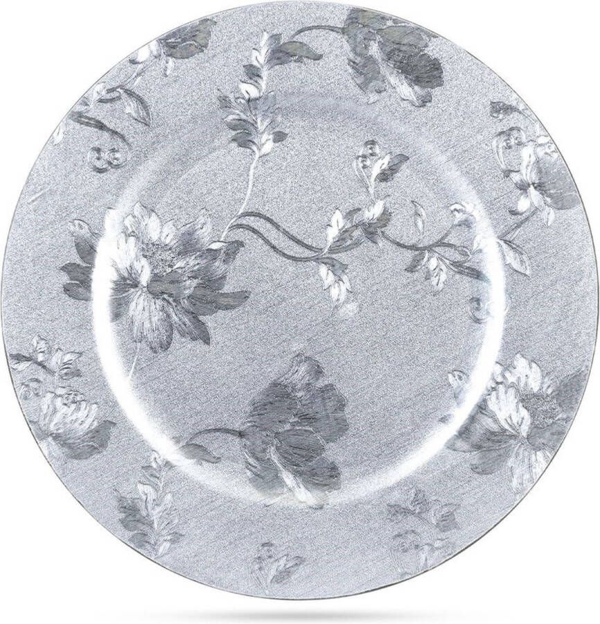 Vilde Onderbord Zilver 33 cm Bord Onderborden Kaarsenbord Onderzet Bord Decoratieve Rand