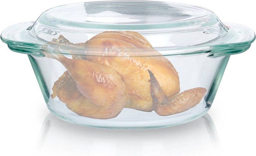 Vilde Ovenschaal met Deksel Glas 1 4 l+430 ml Ovenschotel Braadslede Braadpan