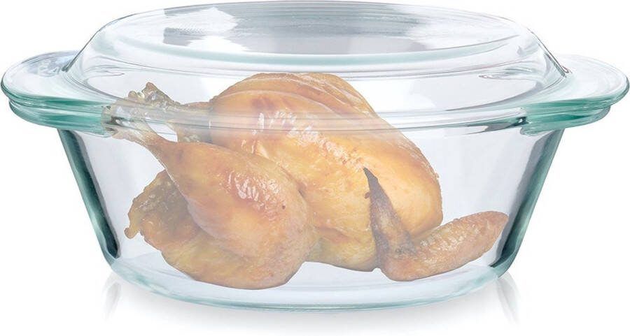 Vilde Ovenschaal met Deksel Glas 1 l+270 ml Ovenschotel Braadslede Braadpan