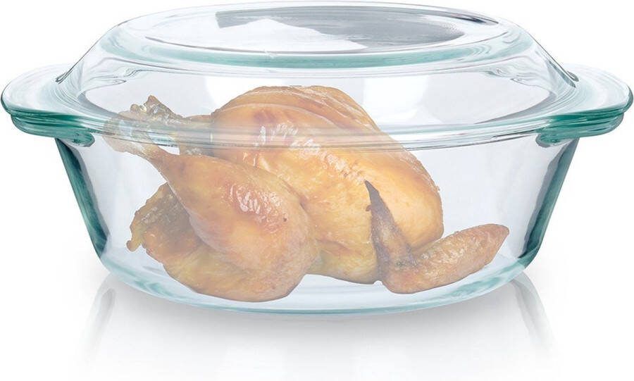 Vilde Ovenschaal met Deksel Glas 2 l+750 ml Ovenschotel Braadslede Braadpan
