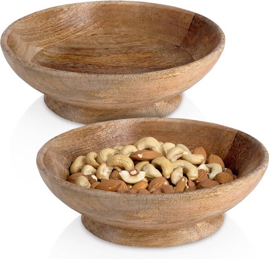 Vilde Schaal Houten 16 cm 400 ml 2 stuks Fruitschaal Serveerschaal Schaaltje