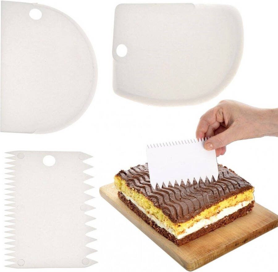 Vilde Taart Spatel 12 cm 3 stuks Deegschraper Glazuurspatel Taartschraper Glazuur Gladder Icing Smoother