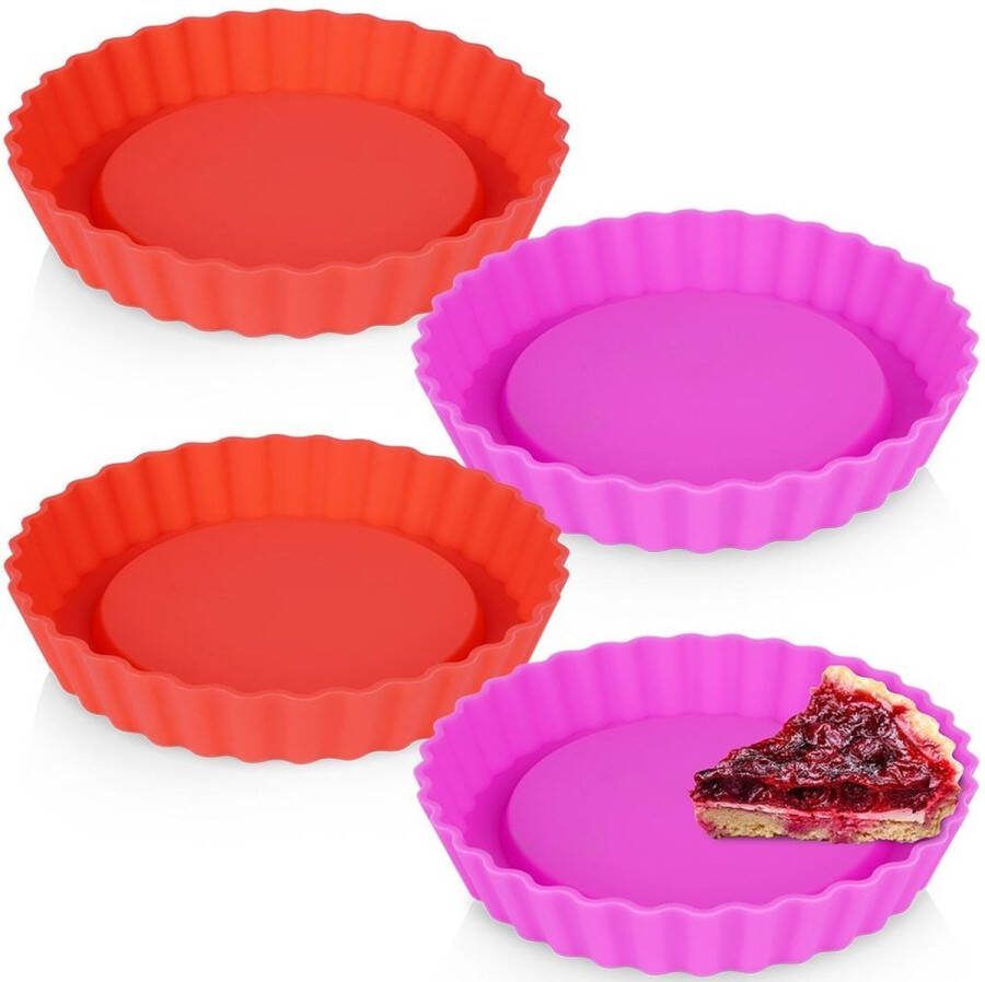 Vilde Taartvorm Silicone 12 cm 4 stuks Cakevorm Bakvorm Bakplaat