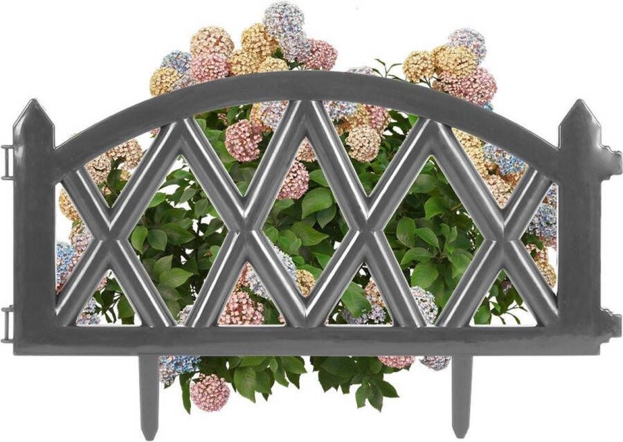 Vilde Tuinhek Grafiet 49x30 cm Perkhekje Gazonrand Tuinhekje