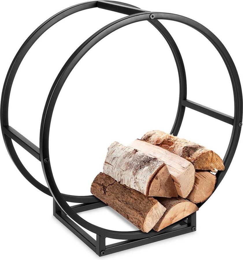 Vilde Brandhoutrek Metaal Zwart 50 cm Houtopslag Haardhoutopslag Haardhoutrek