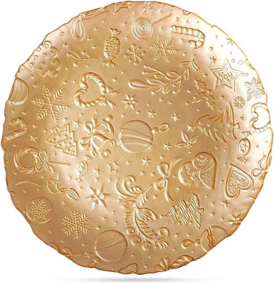 Vilde Dessertbord Glas Gouden 28 cm Taart Bordjes Bord Ontbijtbord Borden