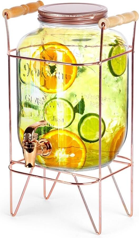 Vilde Drankdispenser met Kraan en Standaard Goud 4 2 l Kraantje Limonadetap Drank Dispenser Limonadedispenser Kan Karaffe