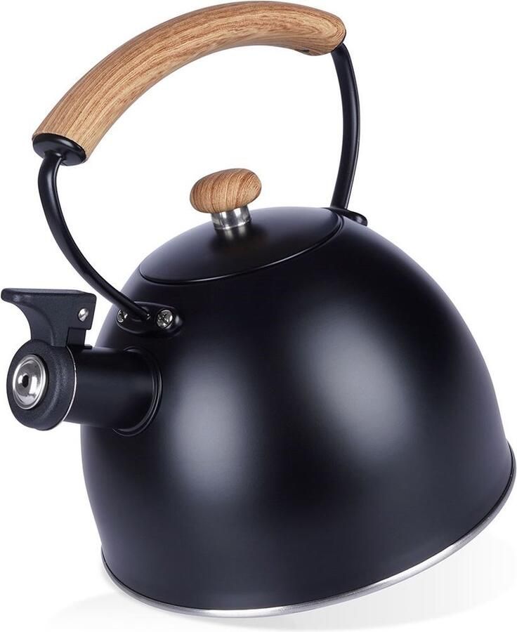 Vilde Fluitketel Edelstaal Zwart 2 5 l Waterketel met Fluitje
