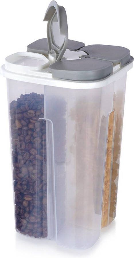 Vilde Voedselcontainer Strooibus met Dispenser Split 2 4 l Container voor Losse en Keuken Voedsel Doos
