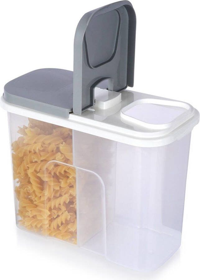 Vilde Voedselcontainer Strooibus met Dispenser Split 2 l Container voor Losse en Keuken Voedsel Doos