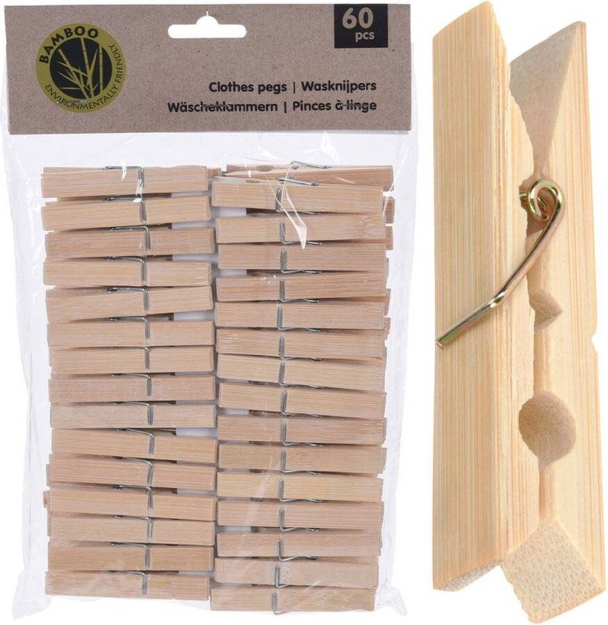 Vilde Wasknijpers Houten 60 stuks Set Wasgoedknijpers Knijpers voor Wasrek Laundry