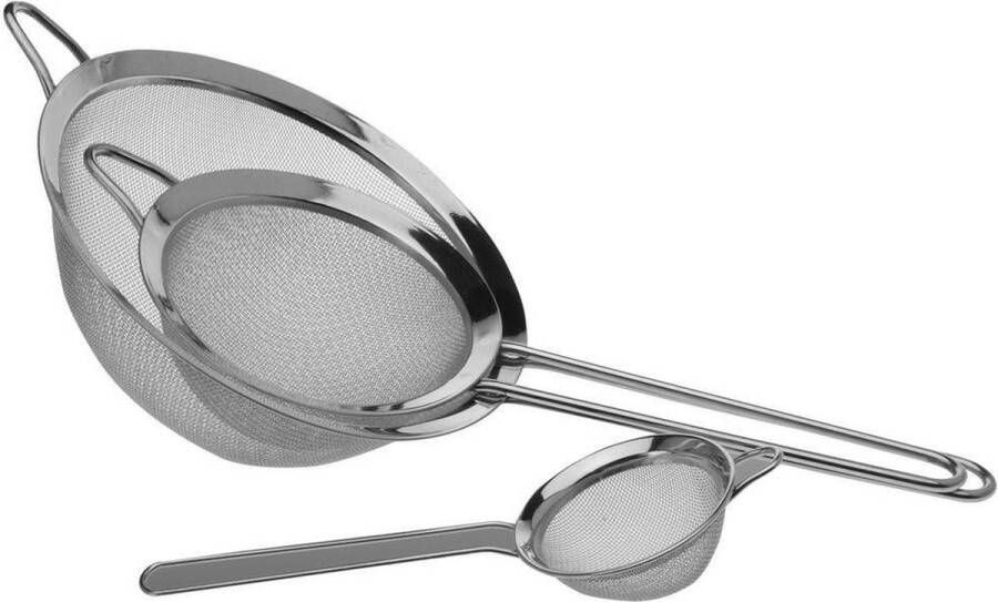 Vilde Zeef Edelstaal 8 14 20 cm 3 stuks Keukenzeef Keuken Vergiet Bolzeef