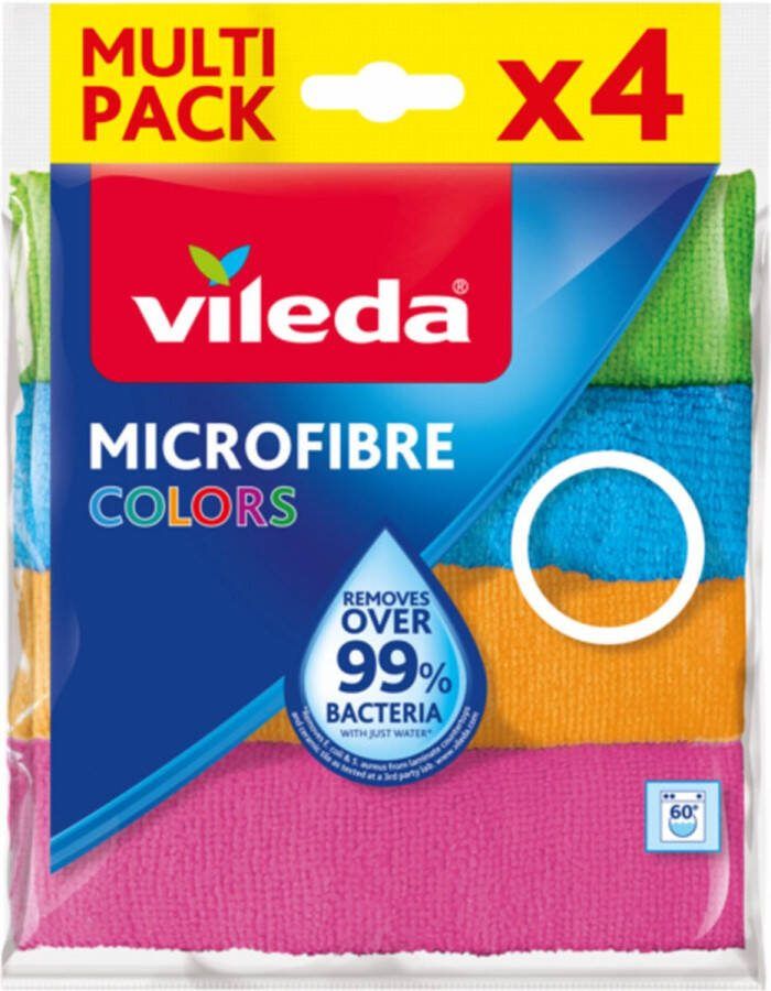 Vileda 10x Microvezeldoek Colors 4 stuks