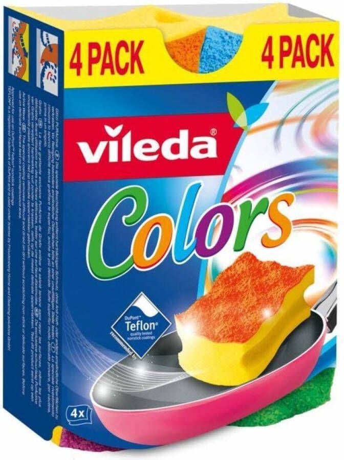 Vileda 10x Schuursponzen Colors 4 stuks