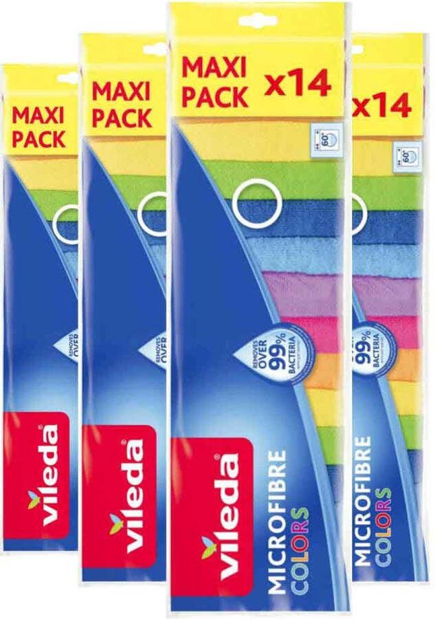 Vileda 4x Microvezeldoek Colors 14 stuks