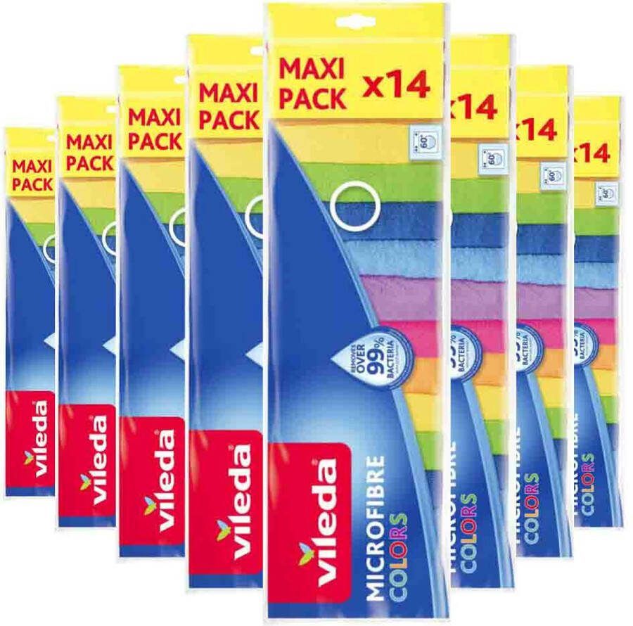 Vileda 8x Microvezeldoek Colors 14 stuks