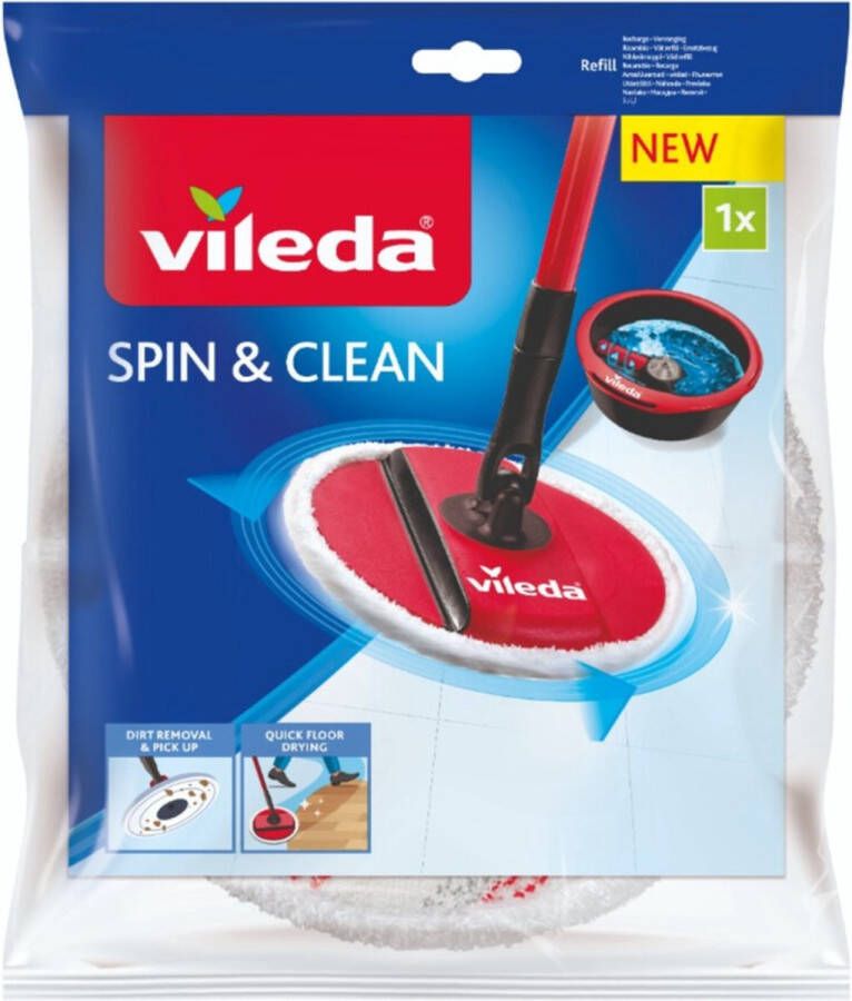 Vileda 8x Spin & Clean Vervanging Wit en Rood