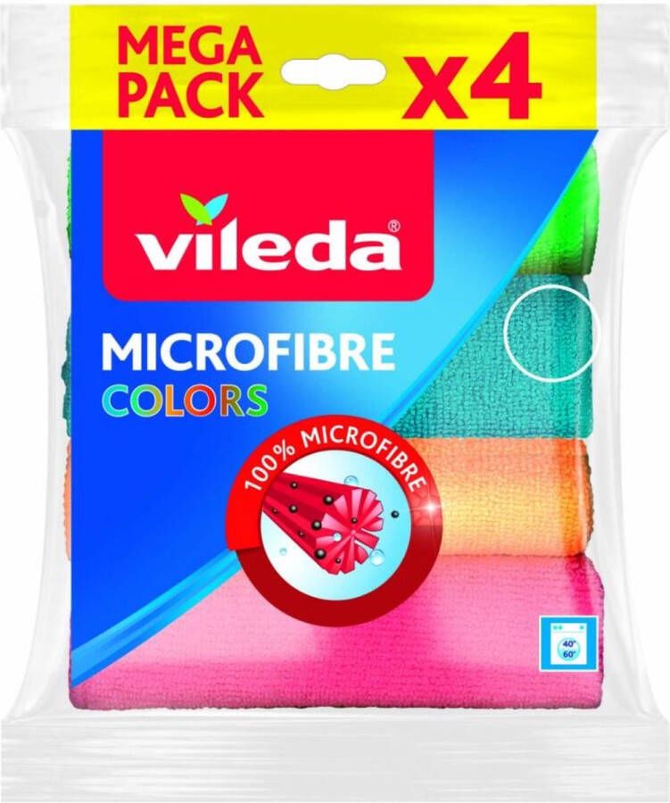 Vileda Microvezel Doeken Colors 4-pack