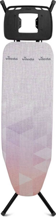 Vileda Strijkplank Diamond groot strijkoppervlak (120 x 38 cm) XXL strijkijzersteun hoogte tot 97 cm met hittebestendige hoes waardoor ze er langer als nieuw uitziet Zwart
