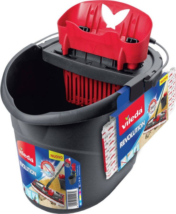 Vileda SuperMocio Revolution Sistema dweilsysteem & -emmer Enkel reservoir Zwart Rood Wit