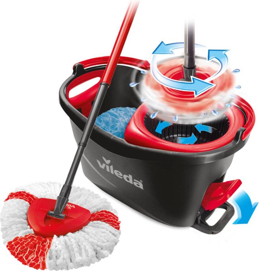 Vileda Turbo 2in1 – complete set met spinmop en emmer met pedaalpers Microvezelmop 2in1