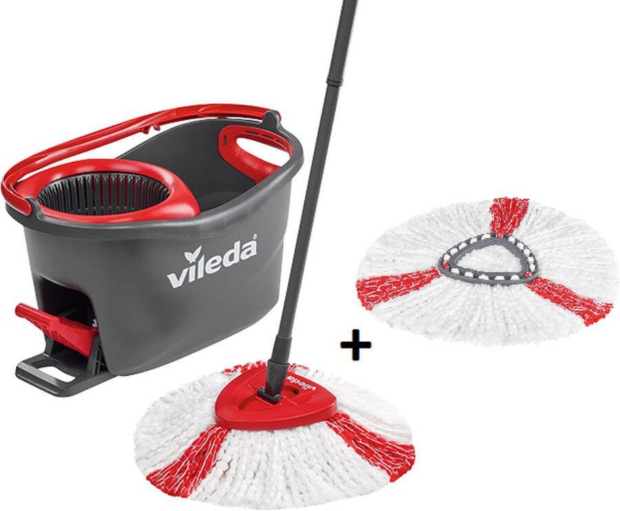 Vileda TURBO 2in1 Pedaalsysteem met 2 vervangingen Microvezelmop 2in1