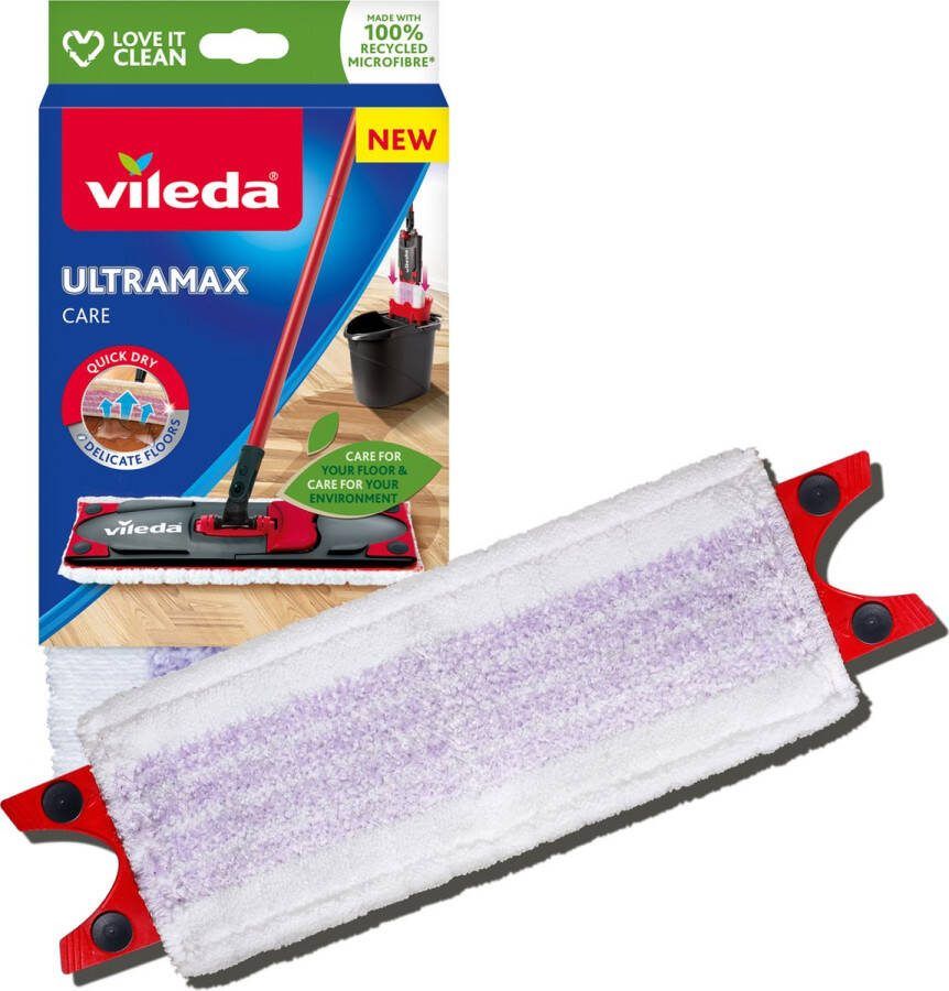 Vileda Ultramax Care Vervanging 1 per verpakking Voor delicate vloeren 100% gerecycleerd microvezel