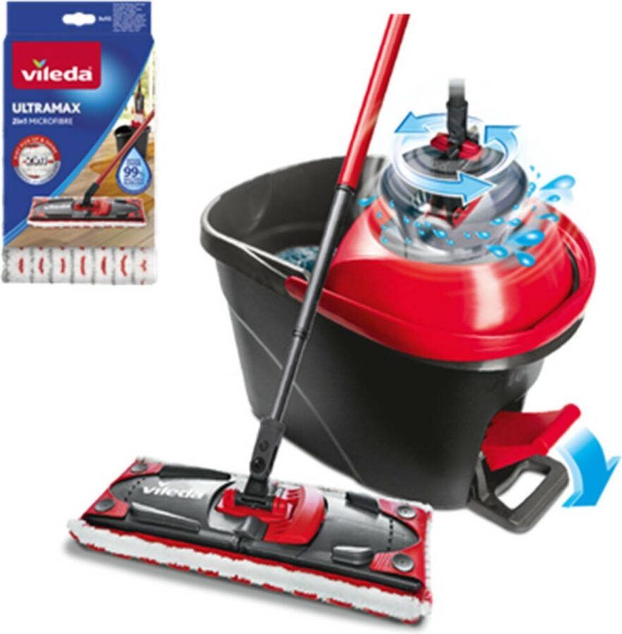 Vileda UltraMax TURBO Pedaalsysteem + Navulling Pakket Ultramax Turbo + Ultra-Max Navulling Voordeelpakket