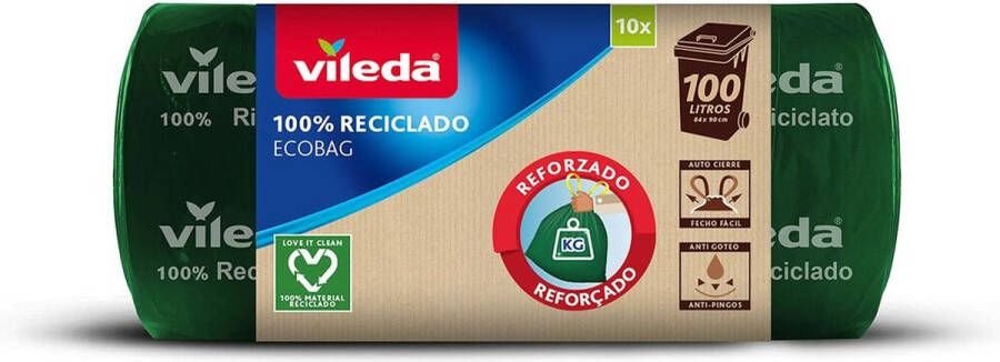 Vileda Vuilniszakken 169307 Ecobag 100 % Gerecycled 100 L (10 Stuks)