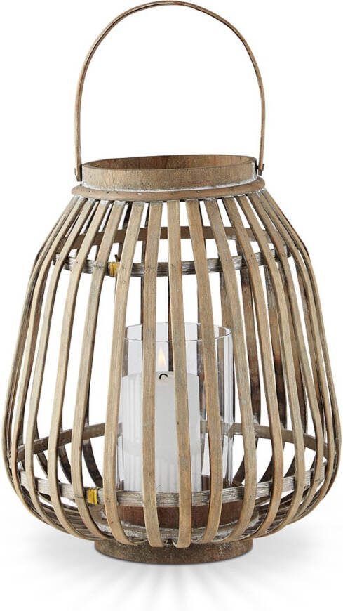 Villa Collection Amas bamboe lantaarn naturel 25 x 30 cm