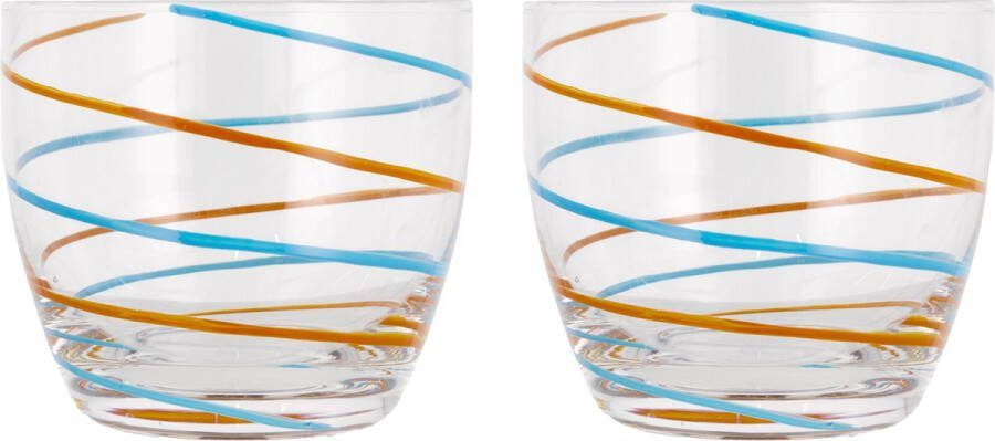 Villa Collection Styles Waterglas Dia 8 x 7 cm 20 cl 2 st. Blauw Amber