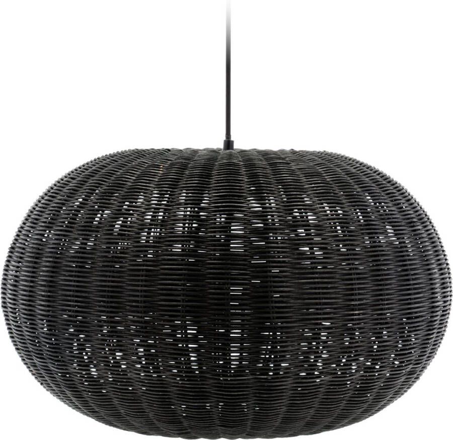 Villa Collection Werna rattan hanglamp zwart 50 x 30 cm