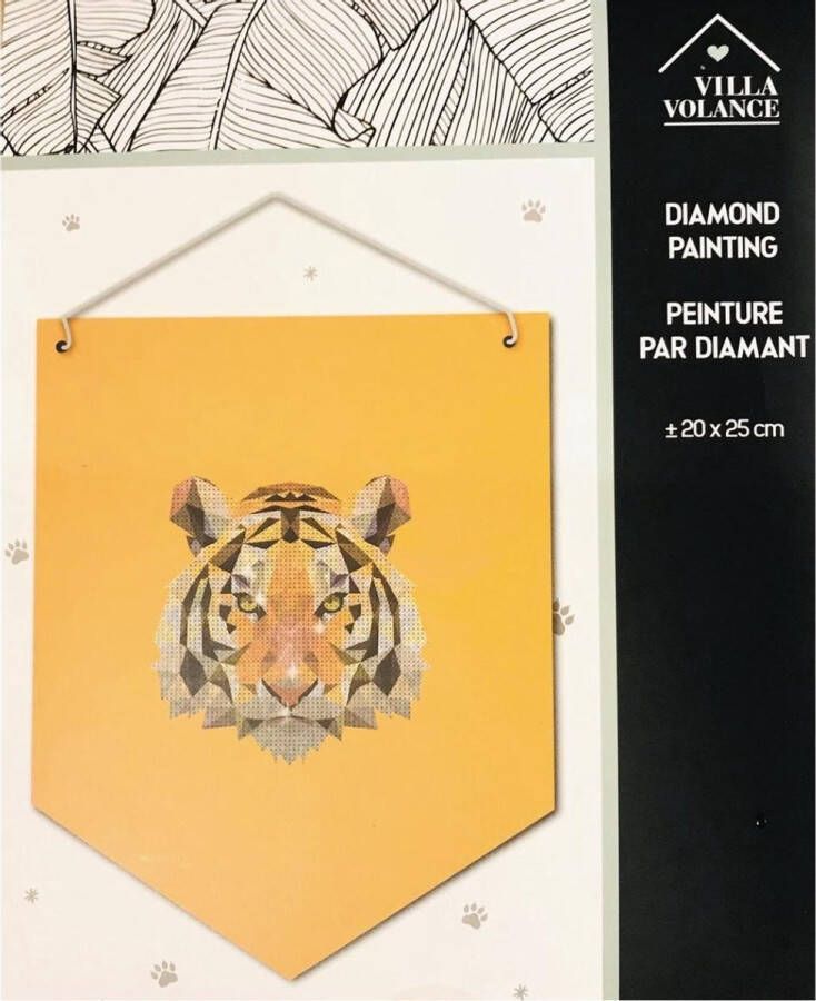 Villa Volance Diamond painting knutselpakket alles in een hobby- dieren tijger 20x 25 cm
