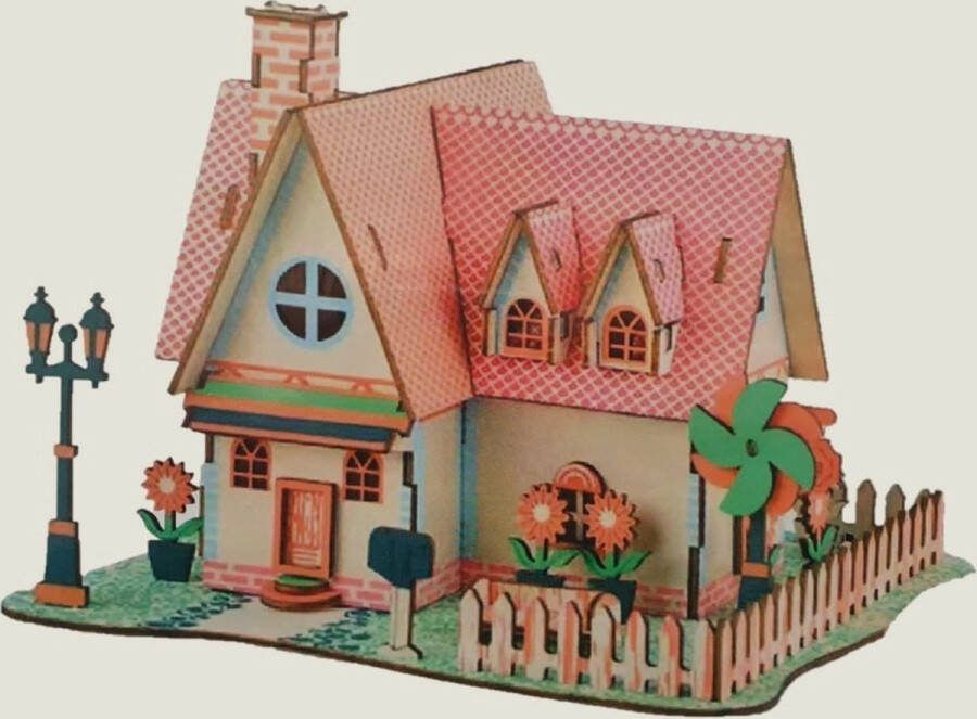 Villa vollance Miniatuur 3D Puzzel Poppenhuisje 16 7x13 5x12cm inclusief instructies Puzzelhuis