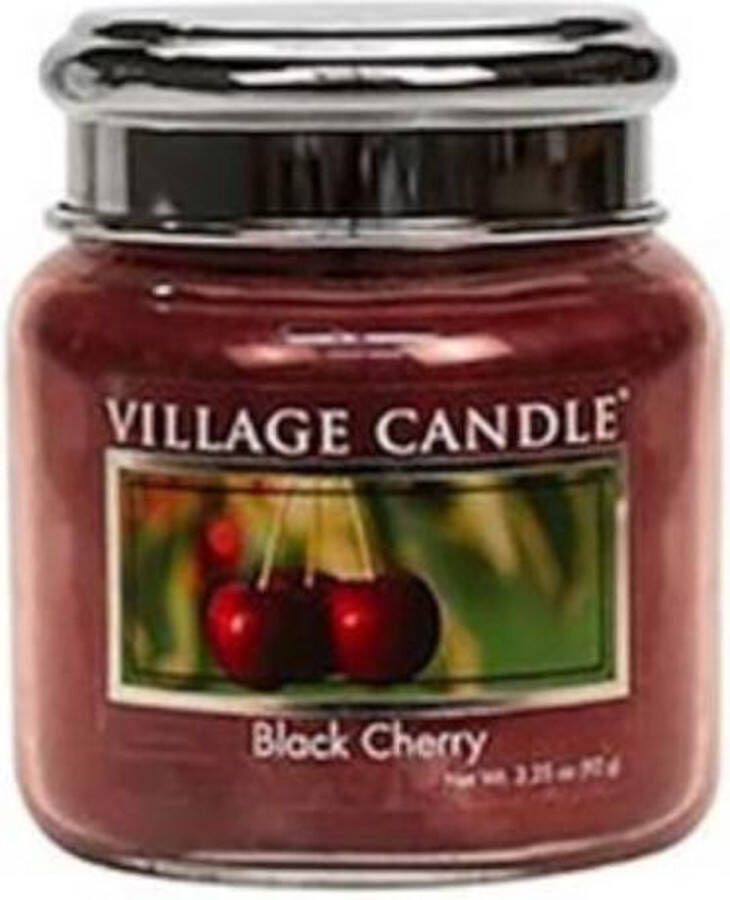 Village candle Geurkaars Black Cherry Ø9 5 x 15 cm Wax Rood