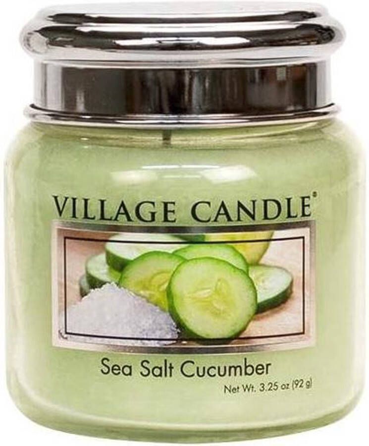 Village candle Geurkaars Sea Salt Cucumber Ø6 x 7 cm Wax Groen