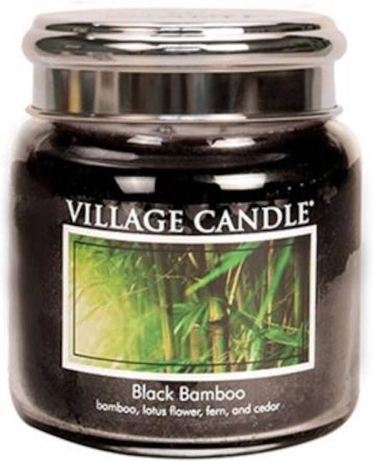 Village candle Geurkaars Black Bamboo Ø9 5 x 11 cm Wax Zwart