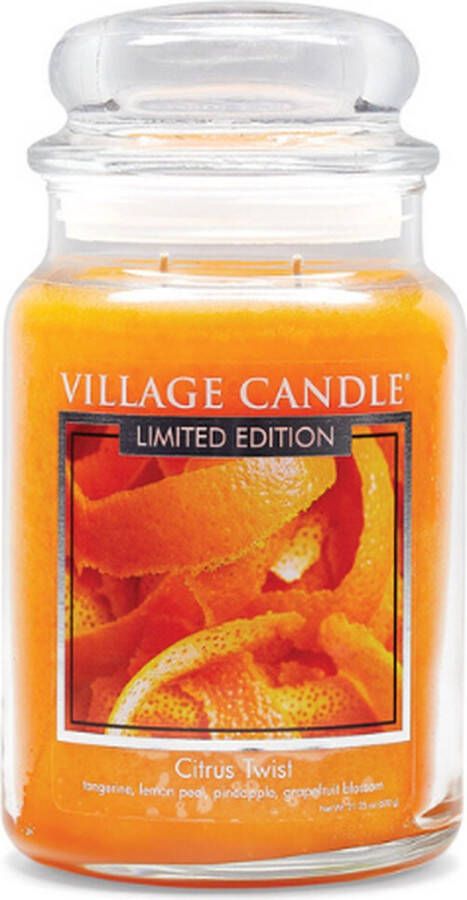 Village candle Geurkaars Citrus Twist Ø9 5 x 15 cm Wax Oranje