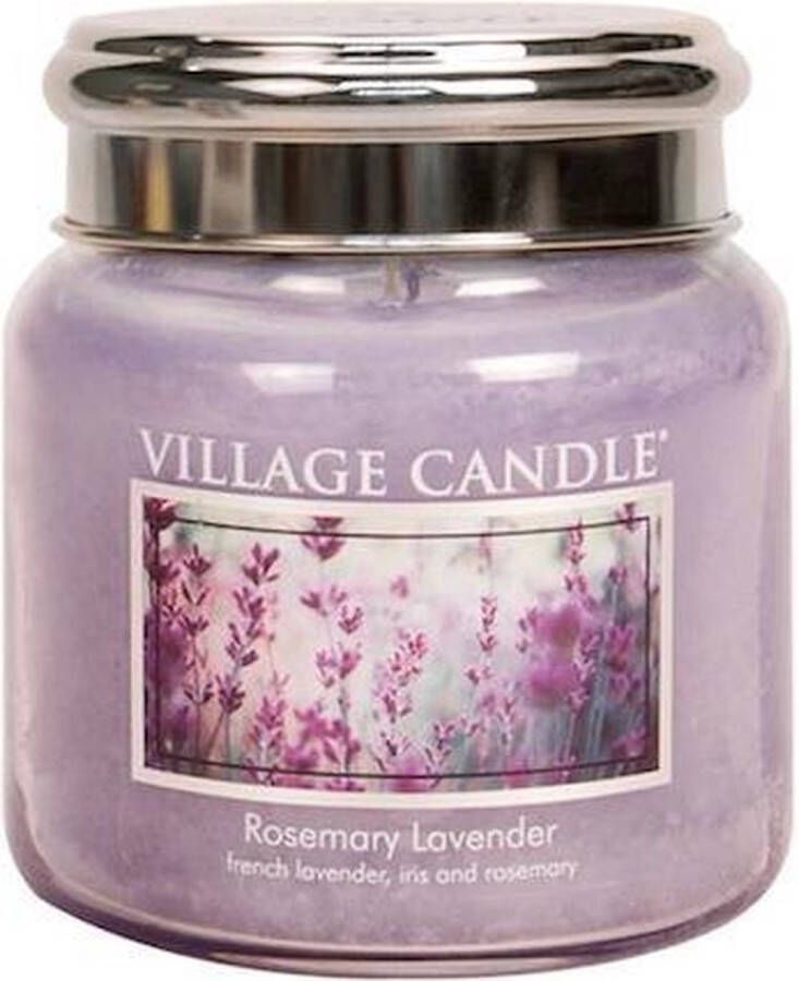 Village candle Geurkaars Rosemary Lavender Ø9 5 x 11 cm Wax Paars