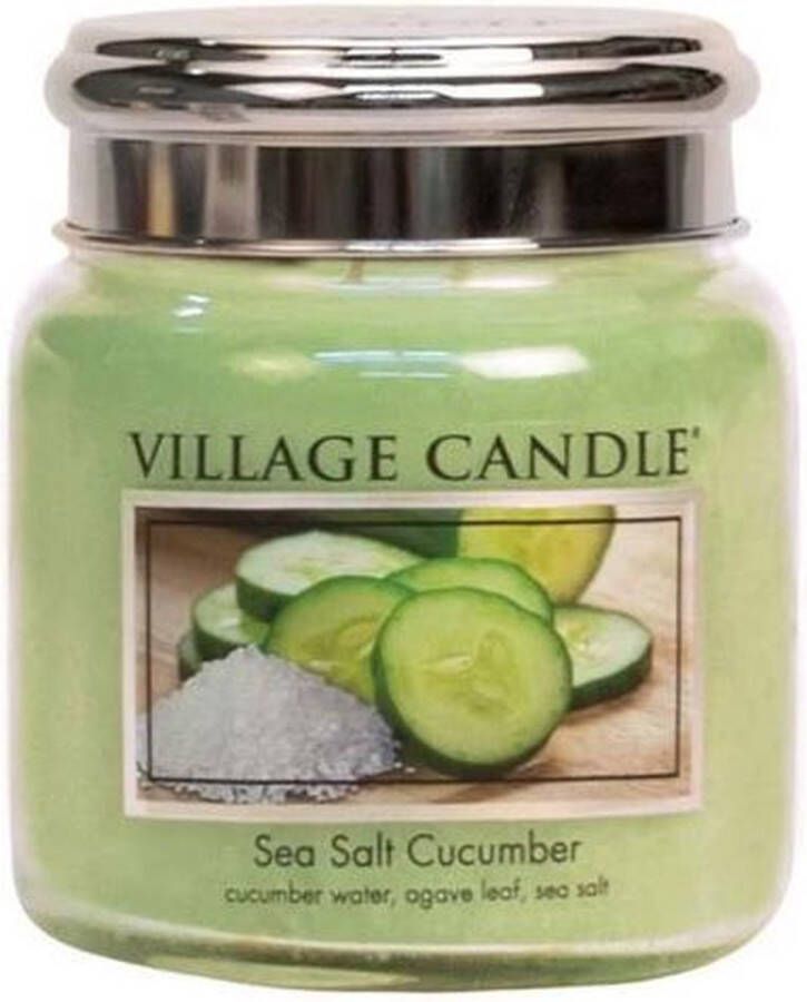 Village candle Geurkaars Sea Salt Cucumber Ø9 5 x 11 cm Wax Groen