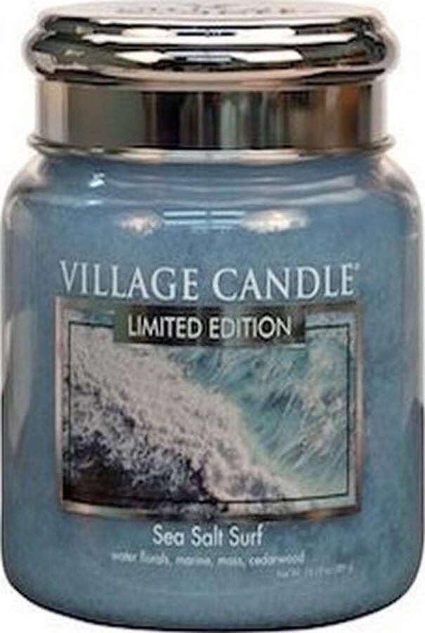 Village candle Geurkaars Sea Salt Turf Ø9 5 x 11 cm Wax Blauw