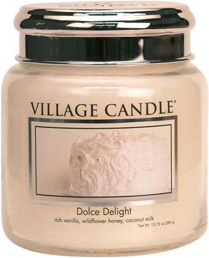 Village candle Village Geurkaars Dolce Delight | vanille cake honing Medium Jar