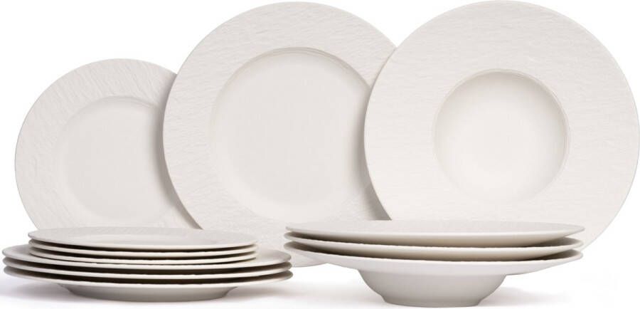 Villeroy Boch Villeroy & Boch Serviesset Manufacture Rock Wit 12-delig 4 personen