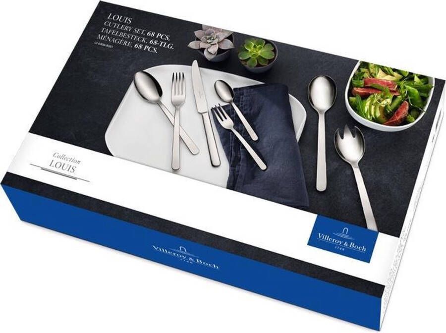 Villeroy & Boch Bestekset Louis RVS 68-delig 12 personen