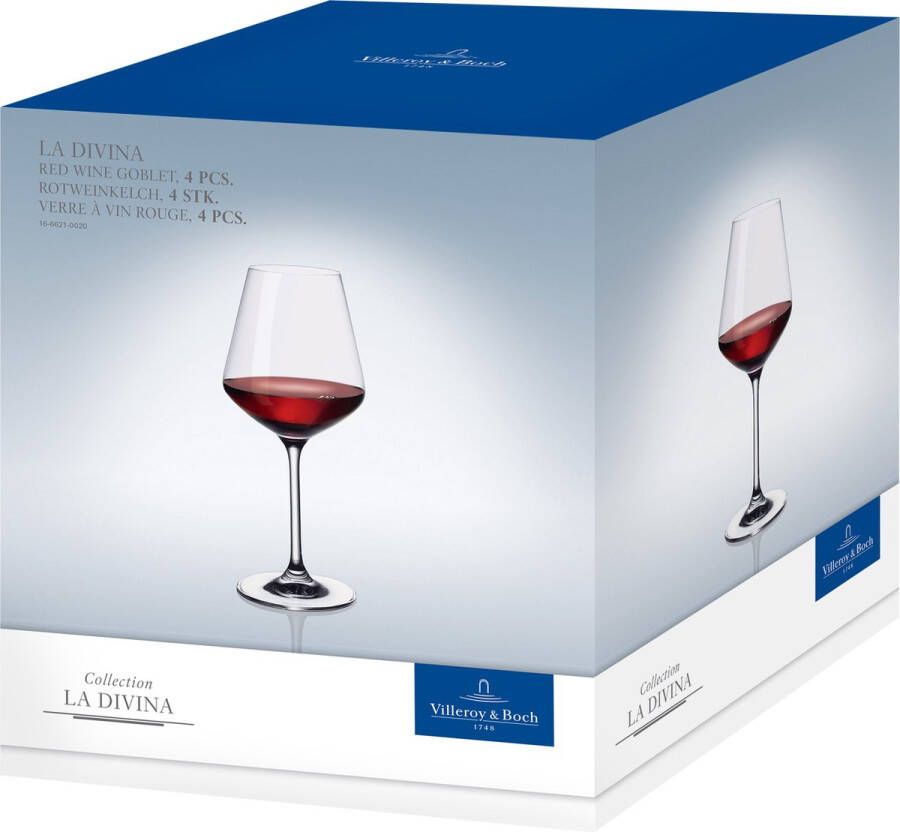 Villeroy & Boch Rode Wijnglazen La Divina 470 ml 4 Stuks