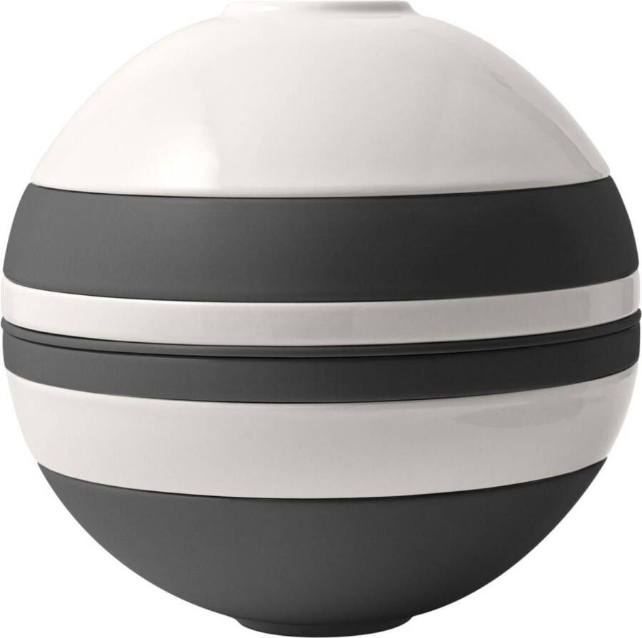 Villeroy & Boch Serviesset La Boule Zwart | Wit 7-delig | 2 personen 2x bol 2x schaal 2x universeel bord 1x serveerschaal